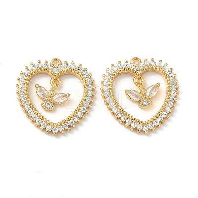 Brass Micro Pave Cubic Zirconia Pendants KK-Z136-36G-1