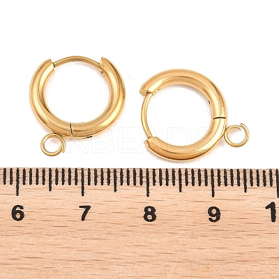 316 Stainless Steel Huggie Hoop Earring Findings EJEW-B158-01B-G-1
