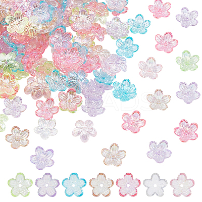 500Pcs UV Plating Acrylic Bead Caps PACR-DC0001-06-1