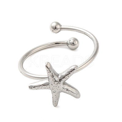 Non-Tarnish 304 Stainless Steel Open Cuff Ring RJEW-M167-08B-P-1