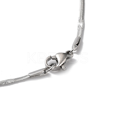 Non-Tarnish 304 Stainless Steel Flat Snake Chain Necklaces for Women LS-NJEW-D058-03P-1