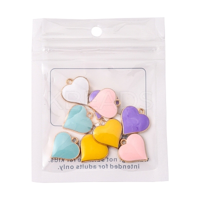 10Pcs 5 Colors Alloy Enamel Pendants ENAM-YW0002-07-1