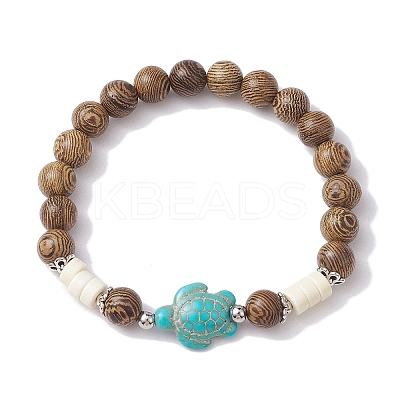 Beach Tortoise Synthetic Turquoise Bracelets BJEW-JB10303-02-1