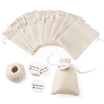 Burlap Packing Pouches Drawstring Bags ABAG-TA0001-14-1