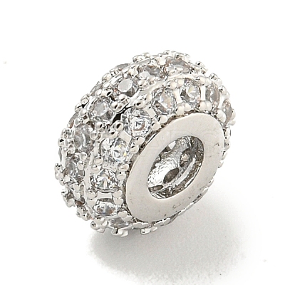 Rack Plating Brass Micro Pave Cubic Zirconia Beads KK-B091-03P-01-1