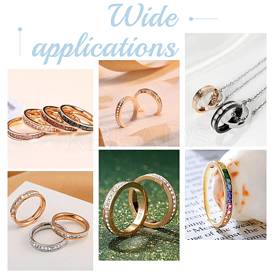 14Pcs 7 Size Crystal Rhinestone Grooved Finger Ring RJEW-UN0002-55P-1