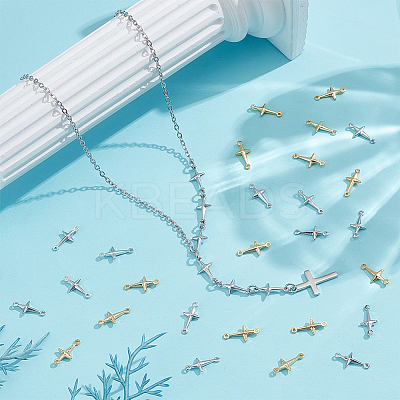 50Pcs 2 Colors Brass Connector Charms KK-PH0013-50-1