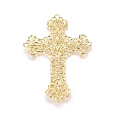 Brass Filigree Joiners Links KK-G368-02C-1