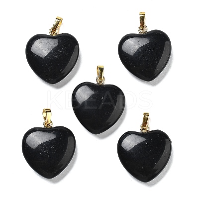 Natural Obsidian Pendants G-G956-B40-G-1