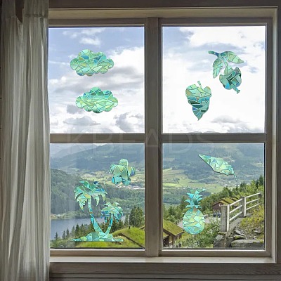 2PCS 2 Styles PVC Stickers Dazzling Color Window Stickers 3D Laser Clouds And Summer Style Shapes Electrostatic Glass Window Stickers JX836A-1
