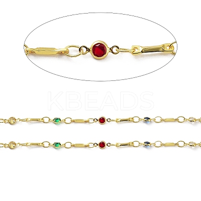 Brass Flat Round & Bar Link Chains CHC-C001-10G-1