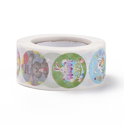 8 Patterns Easter Theme Self Adhesive Paper Sticker Rolls DIY-C060-03P-1