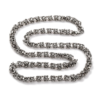 201 Stainless Steel Byzantine Chain Necklace NJEW-F222-19P-1