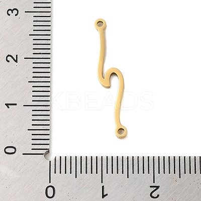 304 Stainless Steel Wave Links Connector Charms STAS-S123-03G-05-1