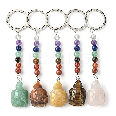 Tortoise Natural Gemstone Keychain KEYC-F040-03-1