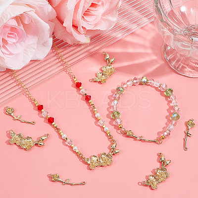 8Pcs 2 Styles Brass Connector Charms KK-BBC0015-39-1