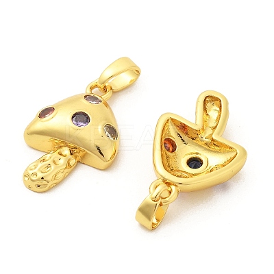 Brass Micro Pave Cubic Zirconia Pendants KK-G533-17G-02-1