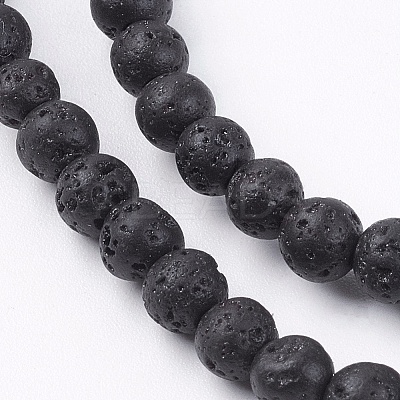 Natural Lava Rock Bead Strands LS-G-R193-18-4mm-1