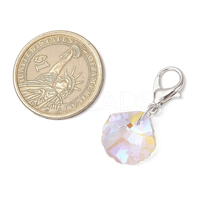 Shell Shape Starfish Star Fish Moon Glass Pendant Decorations HJEW-JM03257-1