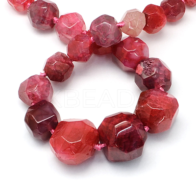Dyed Natural Agate Bead Strands G-Q940-08C-1