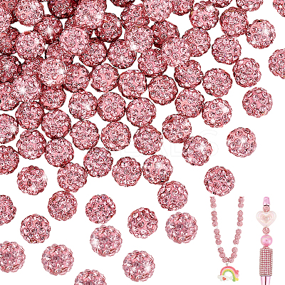 100Pcs Polymer Clay Pave Good Quality Rhinestone Beads FIND-PH0022-39-1