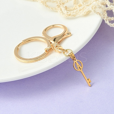 304 Stainless Steel Initial Letter Key Charm Keychains KEYC-YW00004-01-1