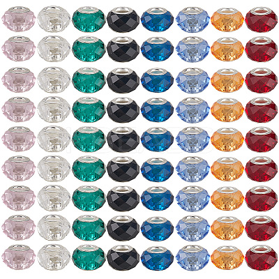80Pcs 8 Colors Handmade Glass European Beads GLAA-PA0001-03-1