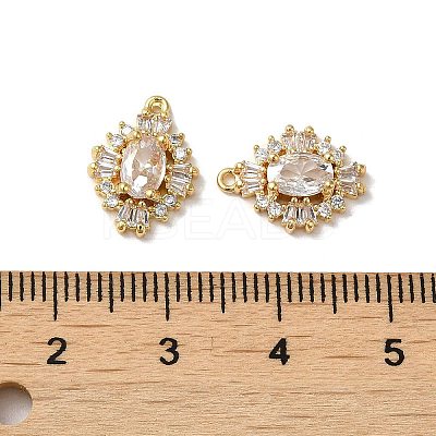 Brass Micro Pave Cubic Zirconia Pendants KK-B079-08G-1