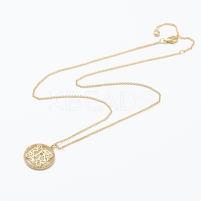 Brass Micro Pave Clear Cubic Zirconia Pendant Necklaces NJEW-E153-01R-1