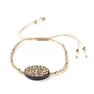 Oval Plating Acrylic Link Bracelet for Girl Women BJEW-JB06862-01-1