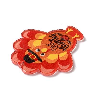 Thanksgiving Day Translucent Resin Pendants X-RESI-K019-10B-1
