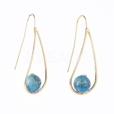 Natural Apatite Dangle Earrings EJEW-JE03595-05-1