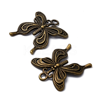 Tibetan Style Alloy Butterfly Pendants TIBEP-3945-AB-NR-1