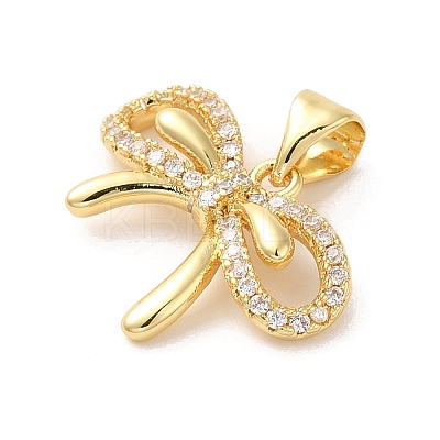Rack Plating Brass Micro Pave Clear Cubic Zirconia Pendants KK-A206-05H-G-1