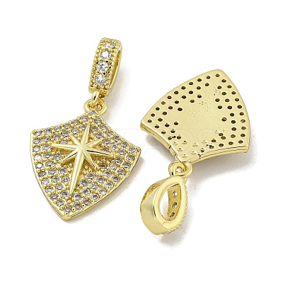Rack Plating Brass Micro Pave Cubic Zirconia Pendants KK-E114-04G-02-1