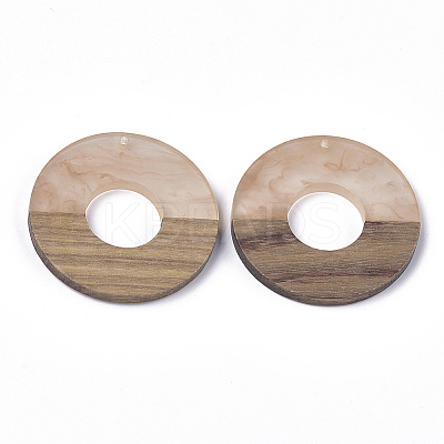 Resin & Walnut Wood Pendants LS-RESI-S358-50-1