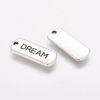 Tibetan Style Alloy Rectangle with Word Dream Pendants X-TIBEP-Q043-065-RS-1