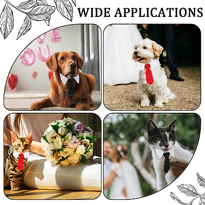 4Pcs 2 Colors Polyester Pet Ties AJEW-GF0010-56-1