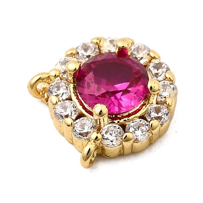 Brass Micro Pave Cubic Zirconia Charms KK-I360-024G-02-1