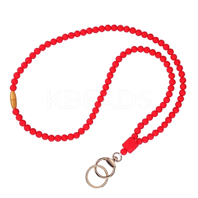 Silicone Beaded ID Card Neck Straps NJEW-SW00025-13-1
