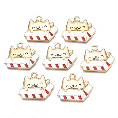 Rack Plating Alloy Enamel Pendants PALLOY-N172-011-1