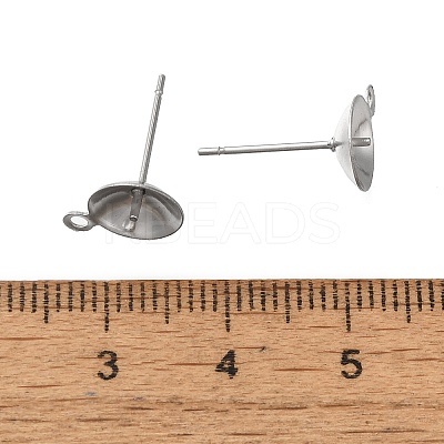 Anti-Tarnish 304 Stainless Steel Stud Earring Findings STAS-P370-02F-P-1