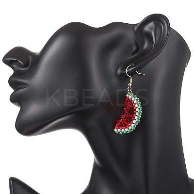 304 Stainless Steel Watermelon Dangle Earrings EJEW-MZ00652-1