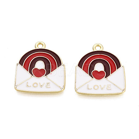 Valentine's Day Alloy Enamel Pendants ENAM-T023-15A-1