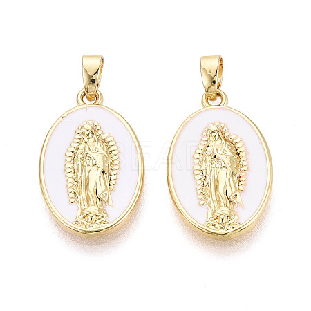 Brass & Enamel Pendants KK-T073-59A-G-1