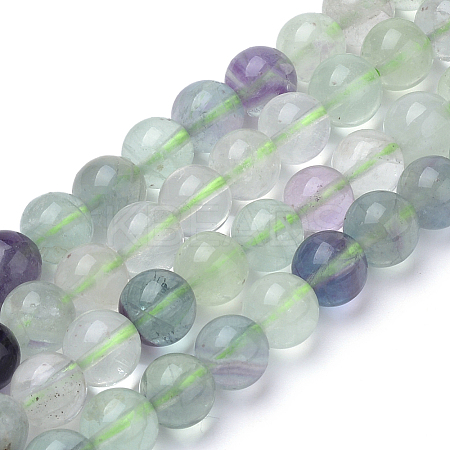 Natural Fluorite Beads Strands G-S150-38-6mm-1