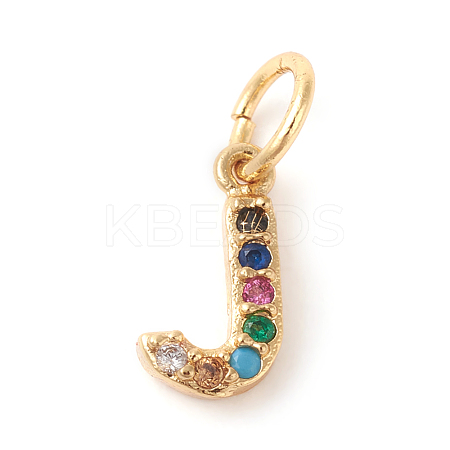 Brass Micro Pave Colorful Cubic Zirconia Charms X-ZIRC-F092-01-J-1