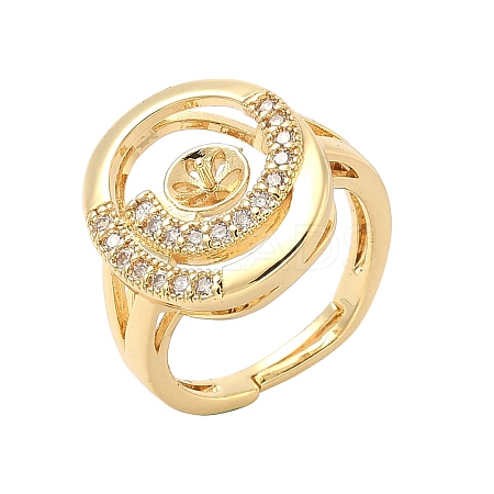 Brass Micro Pave Cubic Zirconia Adjustable Cup Peg Ring Settings KK-B166-03G-1