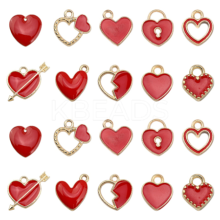 50Pcs 10 Styles Alloy Enamel Pendants ENAM-CJ0002-85-1