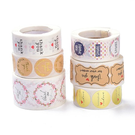 Round PVC Self-Adhesive Paper Stickers DIY-XCP0001-50-1